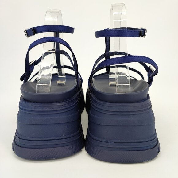 Zara Strappy Flatform Women\'s Size 9 US Man Made Blue Sandals Casual main image 4
